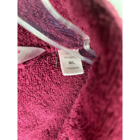 VICTORIAS SECRET Robe Burgundy Plush Terry Bathrobe M L Cozy Loungewear belted - Picture 3 of 4